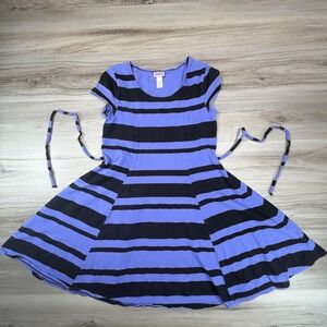 Justice Girls Striped Cap Sleeve Dress‎ with Tie Waist Size 14